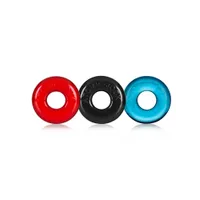 Ringer Cock Ring: Penisringe-Set, schwarz/rot/blau Ringer Cock Ring: Penisringe-Set, schwarz/rot/blau