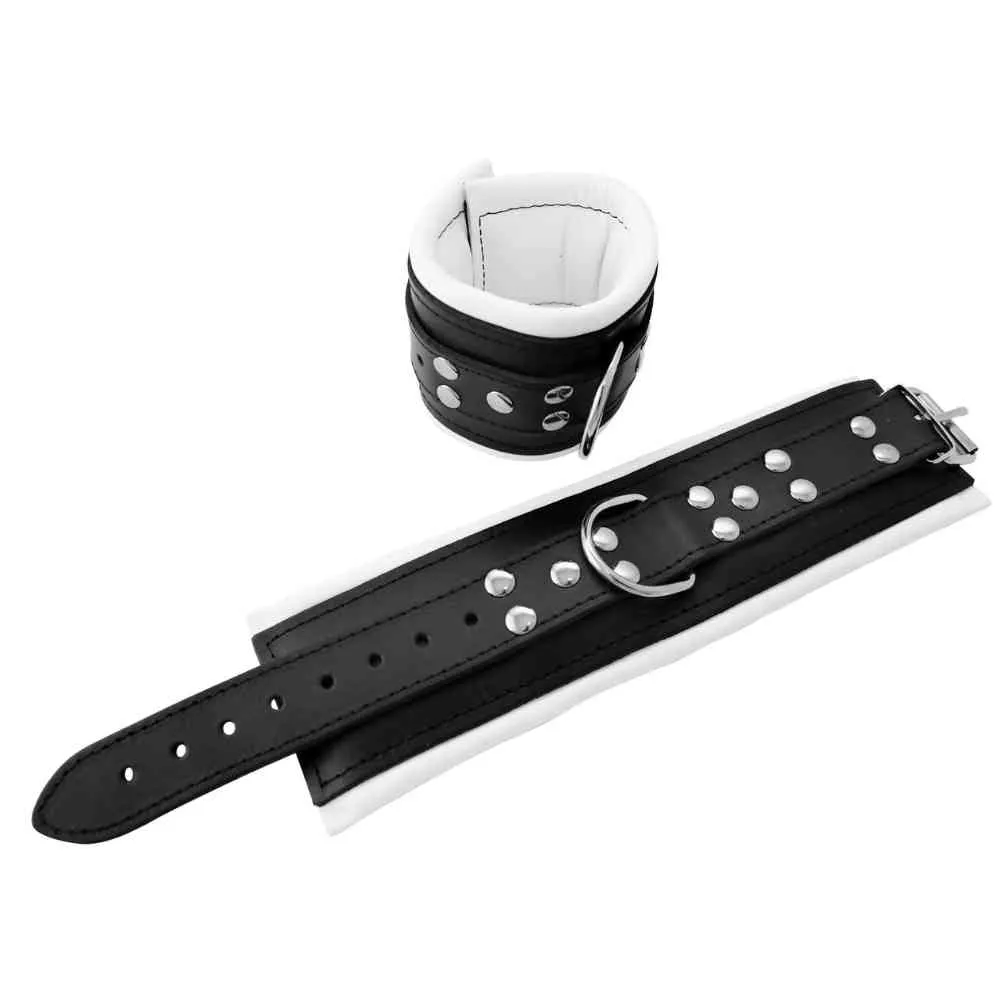 Breite Leder-Halsfessel mit D-Ringen – Bild 3