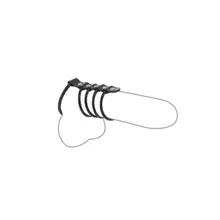 Gummi-Penisringe mit Lederband, schwarz Gummi-Penisringe mit Lederband, schwarz