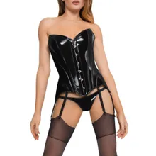 Corsage aus Lack mit Strumpfhaltern Corsage aus Lack mit Strumpfhaltern