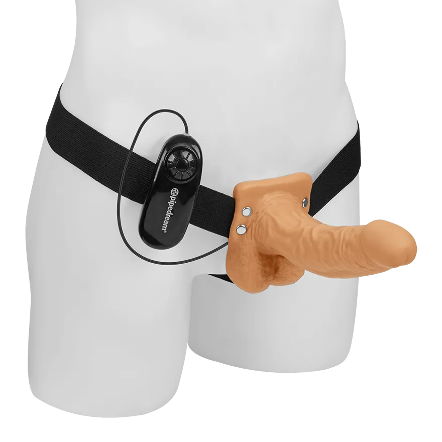 Vibrating Hollow Strap-On with Balls, 21 cm Vibrating Hollow Strap-On with Balls, 21 cm