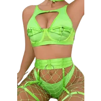 6tlg. Dessous Set neongrün 6tlg. Dessous Set neongrün