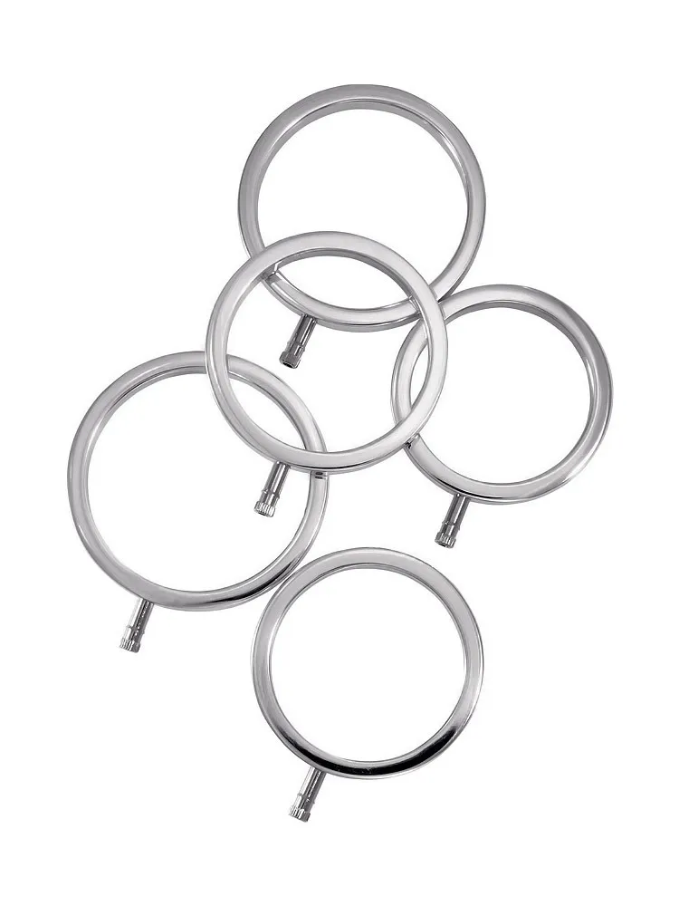 ElectraStim ElectraRings: Elektro-Penisringe 5er Set, silber ElectraStim ElectraRings: Elektro-Penisringe 5er Set, silber