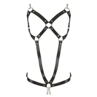 Leder-Harness mit Metallketten im Schritt Leder-Harness mit Metallketten im Schritt