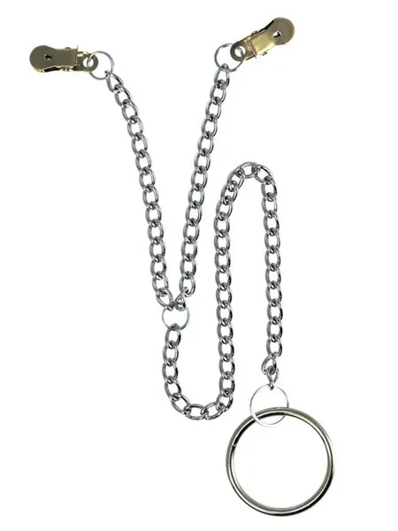 Nippelklemmen mit Penisring und Kette Nippelklemmen mit Penisring und Kette