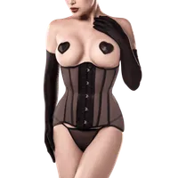 4tlg. Unterbrust-Corsagen Set schwarz 4tlg. Unterbrust-Corsagen Set schwarz