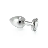 Edelstahl-Buttplug mit klarem Kristall (155g) Edelstahl-Buttplug mit klarem Kristall (155g)