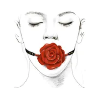 Zalo Rose Ball Gag: Mundknebel Rose, rot/schwarz Zalo Rose Ball Gag: Mundknebel Rose, rot/schwarz