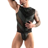 Kurzer Overall aus elastischem Powernet mit Mattlook-Einsätzen Kurzer Overall aus elastischem Powernet mit Mattlook-Einsätzen