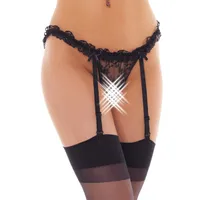 Strapsslip und Strümpfe, schwarz (One Size) Strapsslip und Strümpfe, schwarz (One Size)