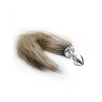Ouch! Analplug mit Schweif, silber/braun Ouch! Analplug mit Schweif, silber/braun
