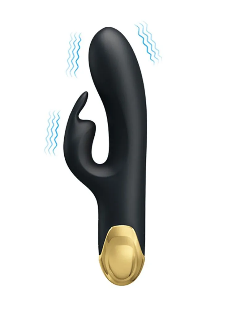 Pretty Love Royal Pleasure Double Pleasure: Bunnyvibrator, schwarz/gold Pretty Love Royal Pleasure Double Pleasure: Bunnyvibrator, schwarz/gold