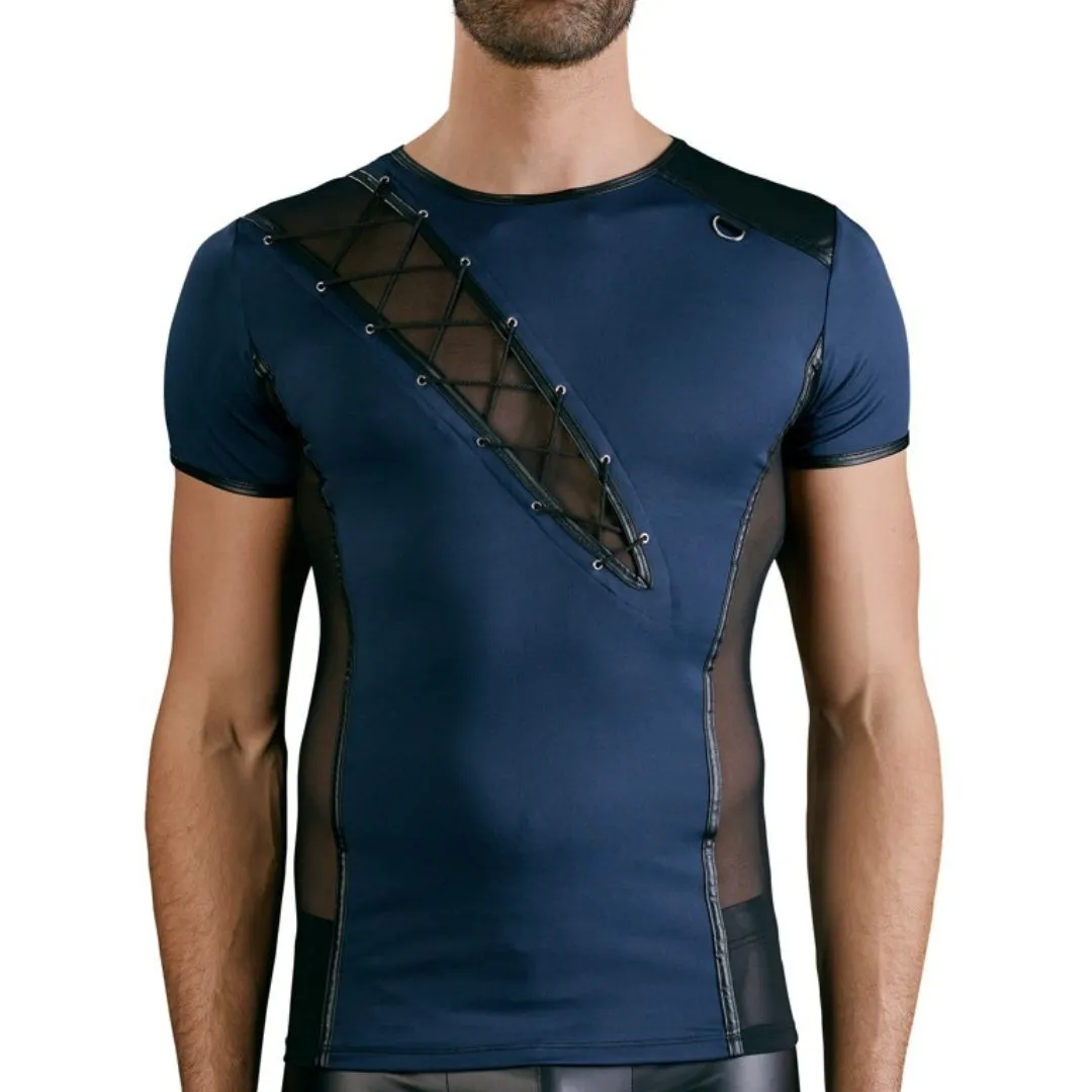 Kurzarm Shirt mit Powernet-Einsätzen und Schnürung Kurzarm Shirt mit Powernet-Einsätzen und Schnürung