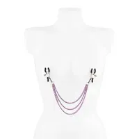 Klassische Nippelklemmen mit Verbindungsketten Klassische Nippelklemmen mit Verbindungsketten