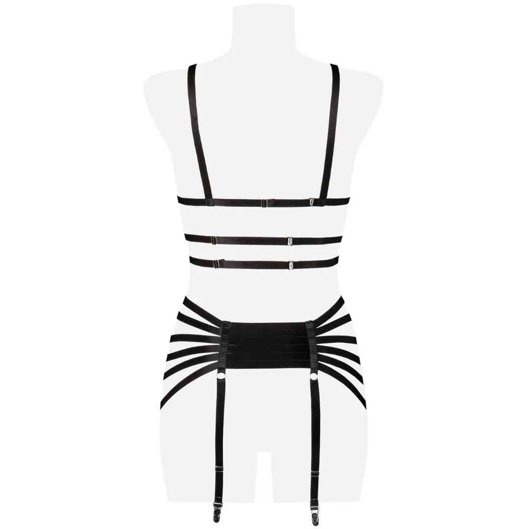 Straps-Set mit Netz-Einsätzen und Ketten – Bild 5