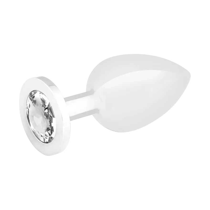 Edelstahl-Dildo mit Kristall, silber, 10 cm Edelstahl-Dildo mit Kristall, silber, 10 cm