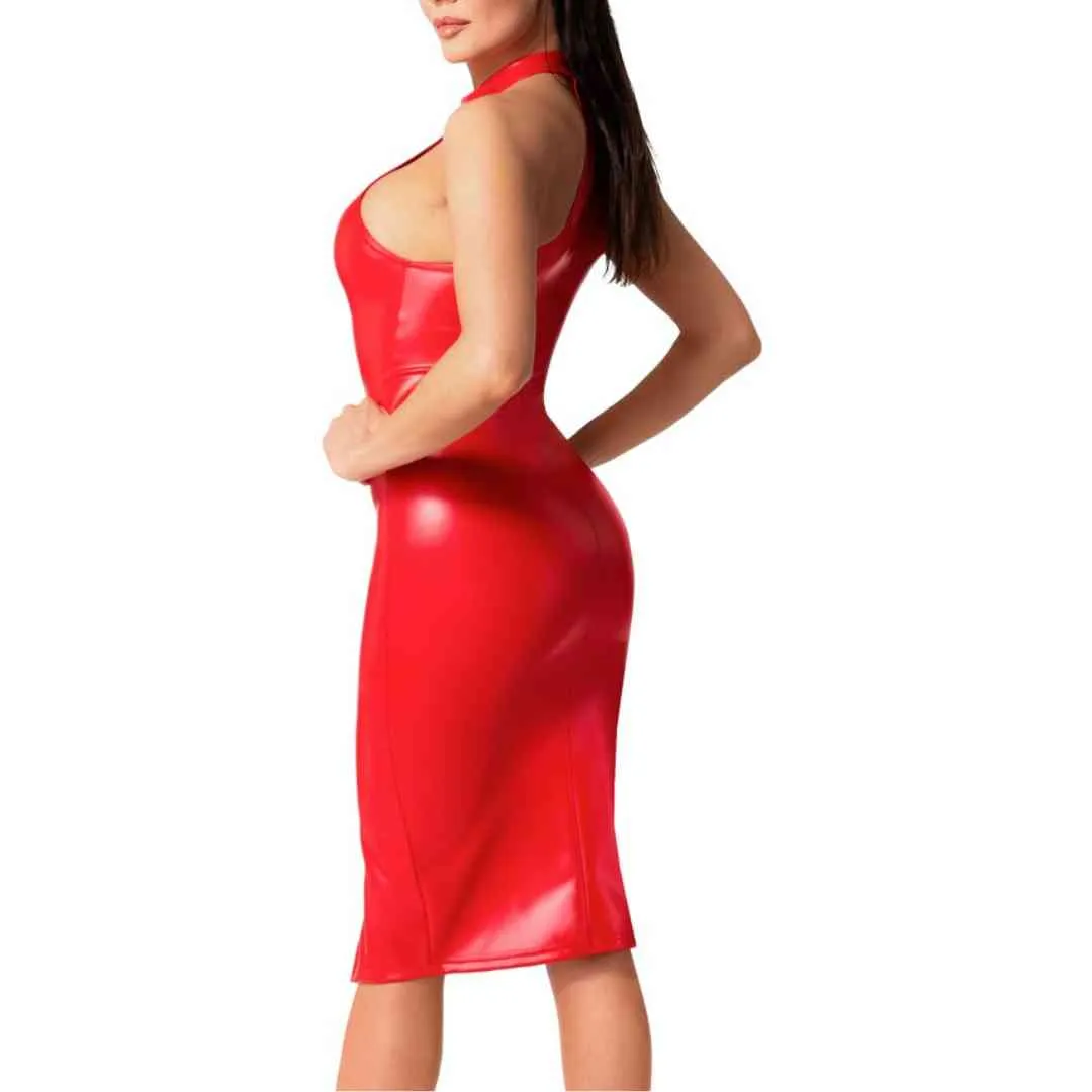 Enges Kleid im Powerwetlook – Bild 3