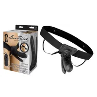 LUX FETISH Unisex Vibrating Hollow Double Strap-On LUX FETISH Unisex Vibrating Hollow Double Strap-On