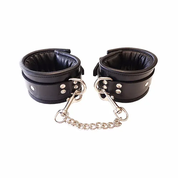 Leather Ankle Cuffs (Padded) Black Leather Ankle Cuffs (Padded) Black