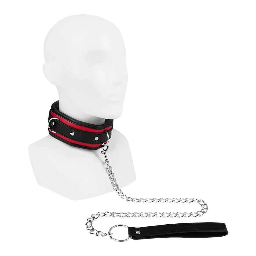 Abschließbares BDSM-Halsband mit Leine Abschließbares BDSM-Halsband mit Leine