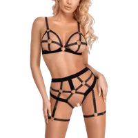 2tlg. Harness Dessous Set schwarz 2tlg. Harness Dessous Set schwarz