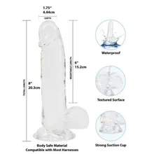 Crystal Addiction - Transparenter Dildo - 19 cm