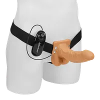 Vibrating Hollow Strap-On with Balls, 21 cm Vibrating Hollow Strap-On with Balls, 21 cm