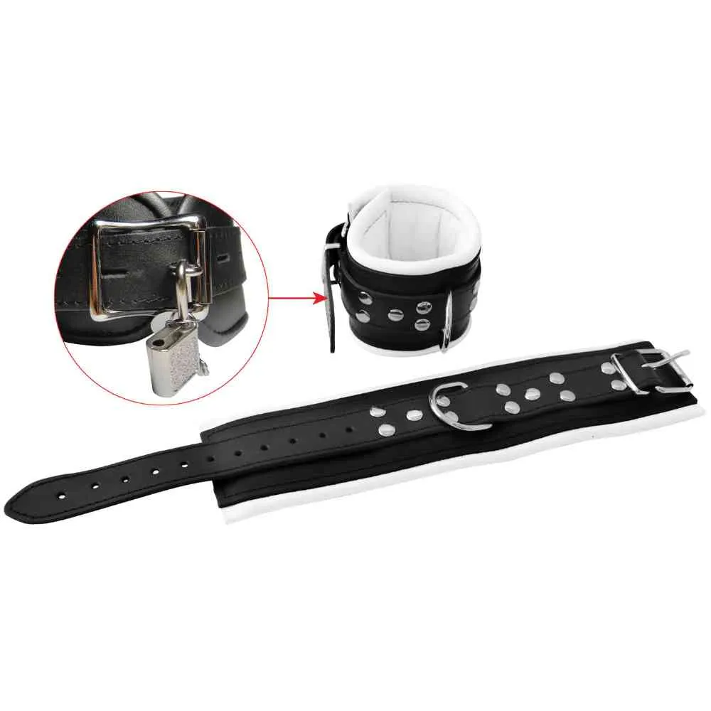 Breite Leder-Fußfessel abschließbar – Bild 3