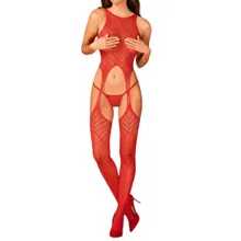 Netz-Body mit Strumpfhalter-Design Netz-Body mit Strumpfhalter-Design