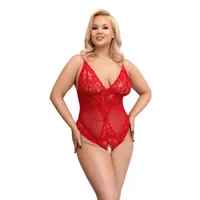 Bodysuit mit offenem Schritt - Rot Bodysuit mit offenem Schritt - Rot