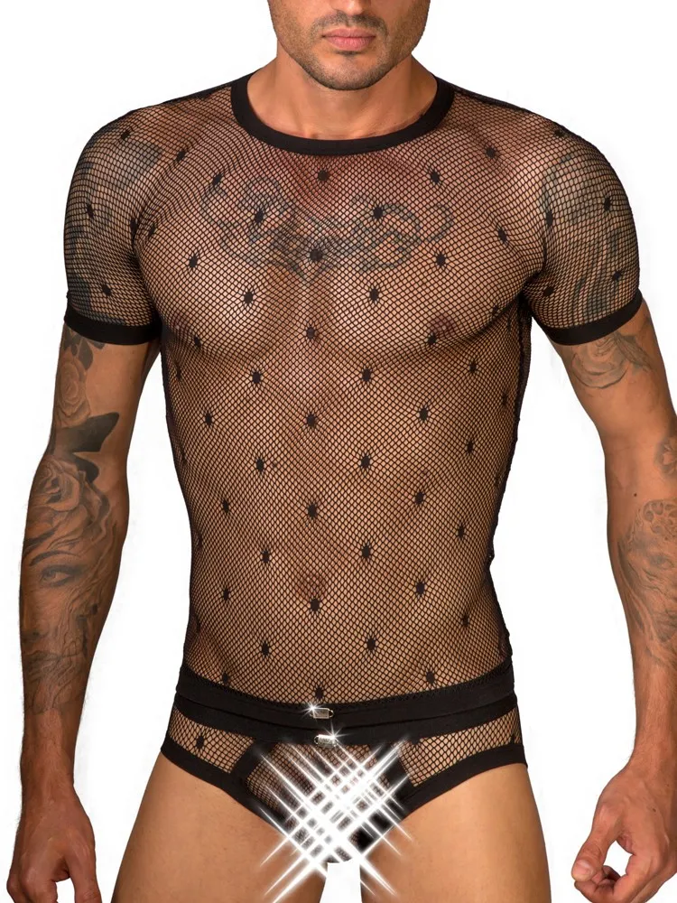 Eros Veneziani Net: T-Shirt, schwarz (L/XL) Eros Veneziani Net: T-Shirt, schwarz (L/XL)