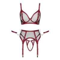 3tlg. Bondage Dessous-Set 3tlg. Bondage Dessous-Set