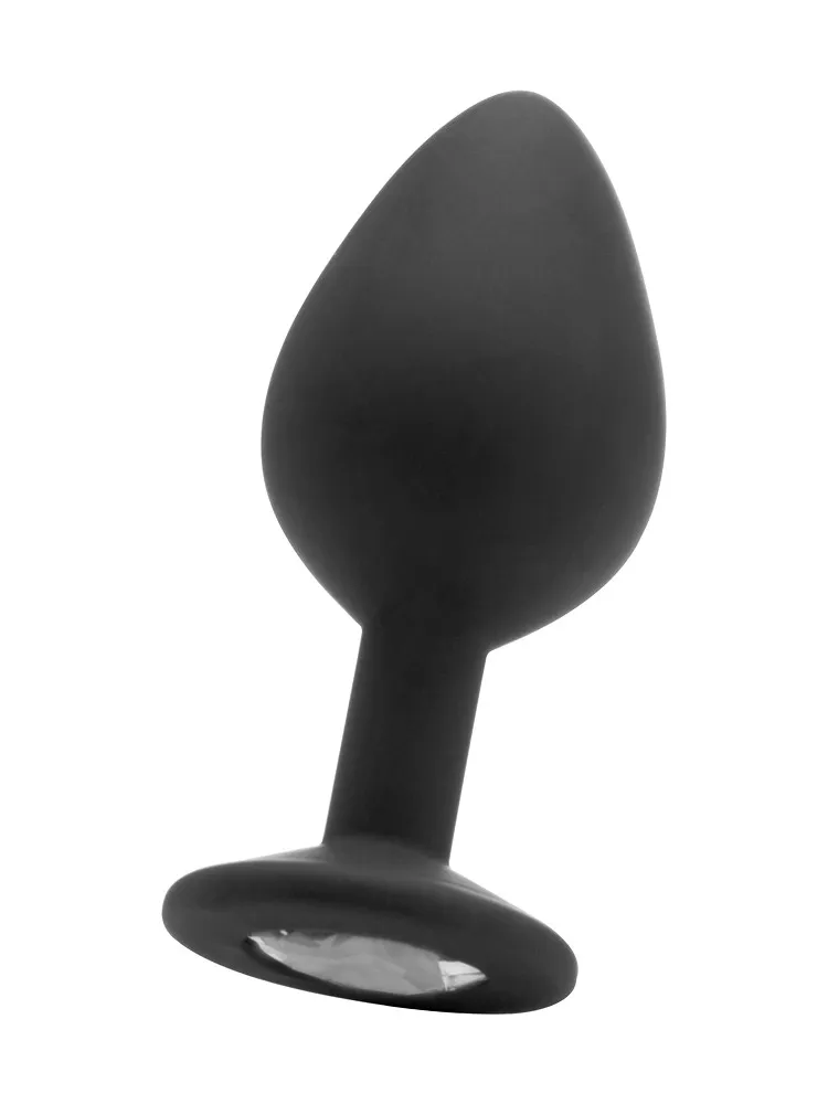 Ouch! Large Diamond Butt Plug: Analplug mit Kristall, schwarz Ouch! Large Diamond Butt Plug: Analplug mit Kristall, schwarz