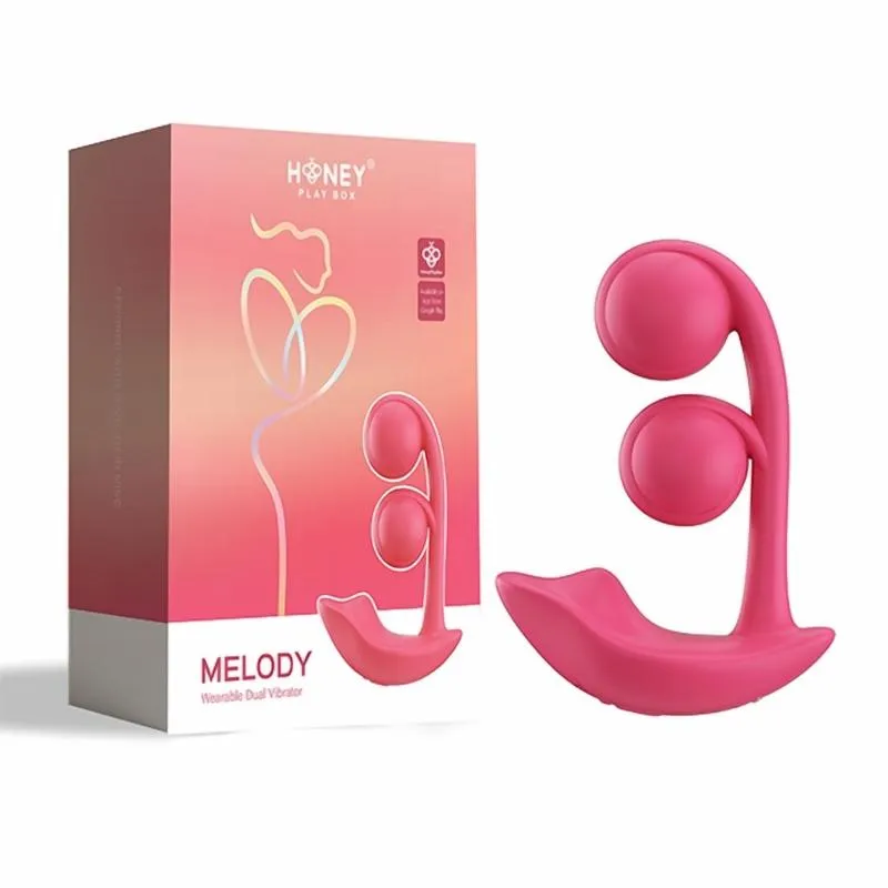 HoneyPlayBox - Melody-Drucksensor App-gesteuerte Zwillingsbälle Clitoris- & G-Punkt-Vibrator Magenta – Bild 2