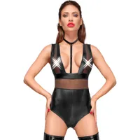 Noir Handmade: Wetlook-Netz-Body F183, schwarz (3XL) Noir Handmade: Wetlook-Netz-Body F183, schwarz (3XL)