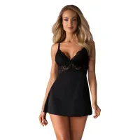 Obsessive - Babydoll Set Mit Spitze - Schwarz Obsessive - Babydoll Set Mit Spitze - Schwarz