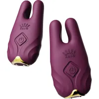 Zalo - Nave Wireless Vibrating Nipple Clamps Velvet Purple Zalo - Nave Wireless Vibrating Nipple Clamps Velvet Purple