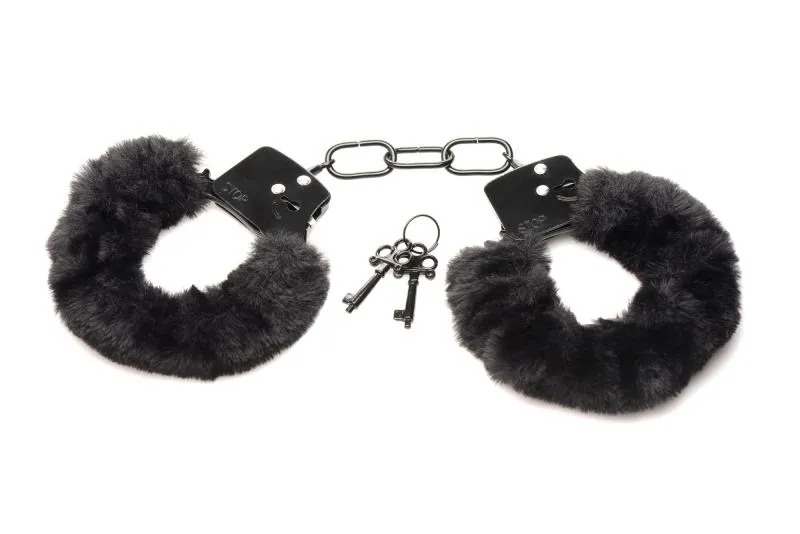 XR Brands - Cuffed In Fur Handschellen - Schwarz XR Brands - Cuffed In Fur Handschellen - Schwarz