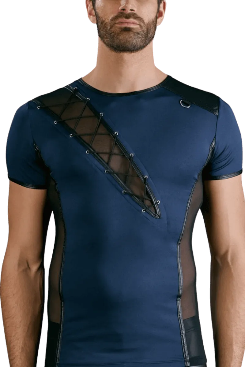 Shirt mit Schnürung in blau Shirt mit Schnürung in blau