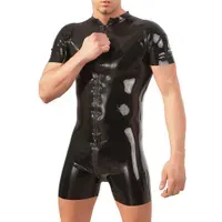 Latex-Kurzoverall, schwarz (XL) Latex-Kurzoverall, schwarz (XL)