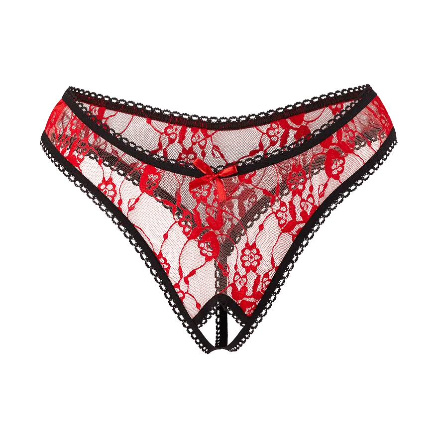 Sexy Ouvert-String mit Ziernaht und Spitze Sexy Ouvert-String mit Ziernaht und Spitze