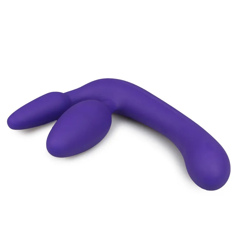 Dreifacher Umschnalldildo in Violett – Bild 3