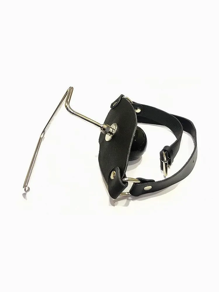 Black Label The Holder Ball Gag: Leder-Knebel mit Silikon-Ballknebel, schwarz Black Label The Holder Ball Gag: Leder-Knebel mit Silikon-Ballknebel, schwarz