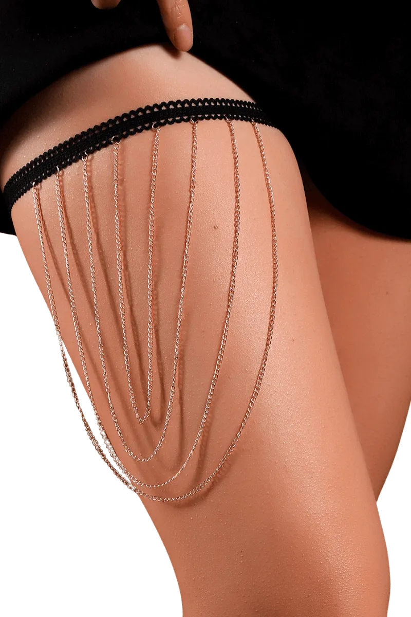 Oberschenkelschmuck - 4 Ketten - gold Oberschenkelschmuck - 4 Ketten - gold