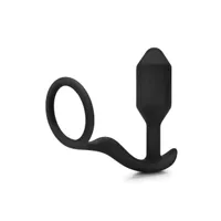 B-Vibe Snug & Tug: Silikon-Analplug mit Penisring (128g), schwarz B-Vibe Snug & Tug: Silikon-Analplug mit Penisring (128g), schwarz