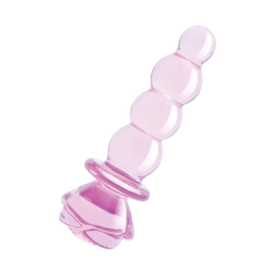 Glaze Glass - Rosebud Beaded Plug, 14 cm Glaze Glass - Rosebud Beaded Plug, 14 cm