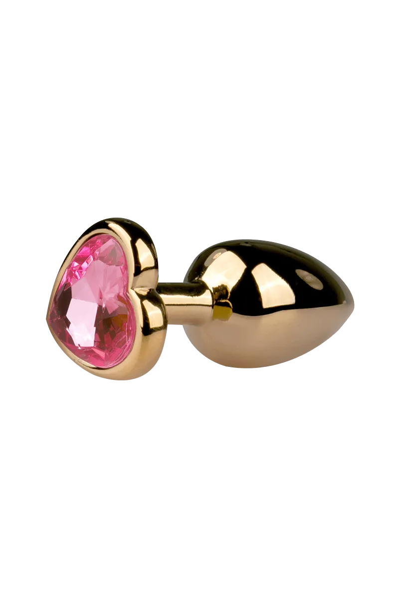 Goldener Analplug mit Herzkristall - S/M/L Goldener Analplug mit Herzkristall - S/M/L