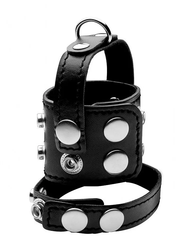 Strict Cock Strap and Ball Stretcher: Hodenstretcher mit Penisring, schwarz Strict Cock Strap and Ball Stretcher: Hodenstretcher mit Penisring, schwarz