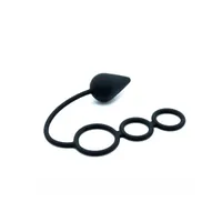 Silikon-Penisring mit Analplug, schwarz (45mm) Silikon-Penisring mit Analplug, schwarz (45mm)