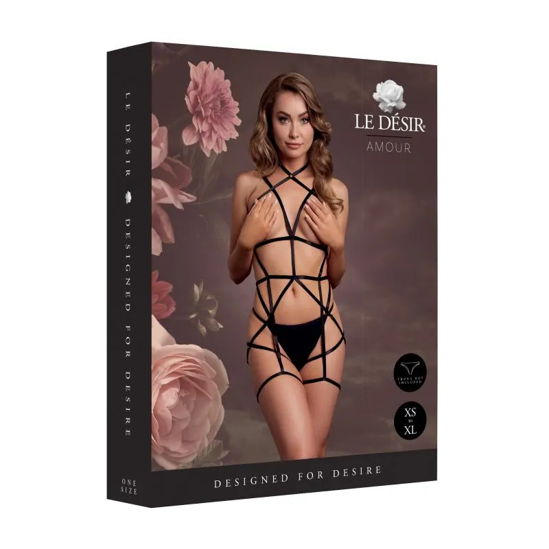 Le Desir - Strappy Open Cup Body Harness Einheitsgröße - Schwarz – Bild 2